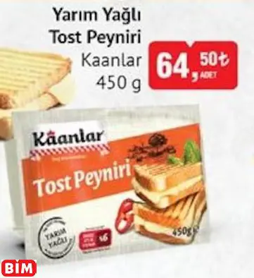 KAANLAR YARIM YAĞLI TOST PEYNİRİ